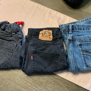 Lot of 3, boys youth jeans! Size 12 slim wranglers, & other 2 pair are 12 reg.